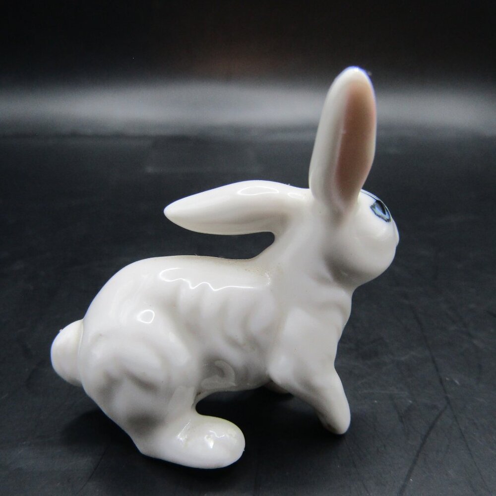 Miniature White Porcelain Rabbit Figurine - Picture 4 of 8